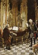 franz schubert a romanticized artist s impression of bach s visit to frederick the great at the palace of sans souci in potsdam oil on canvas